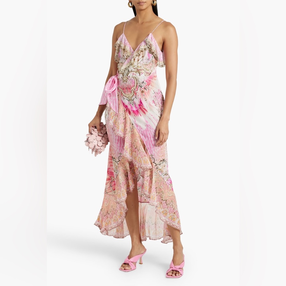 Camilla Pink Floral Wrap Dress